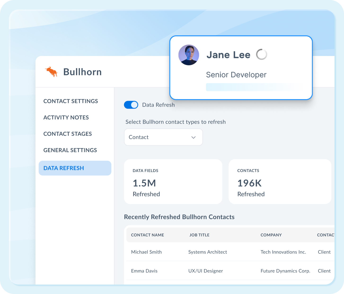 Open interactive Data Refresh tour